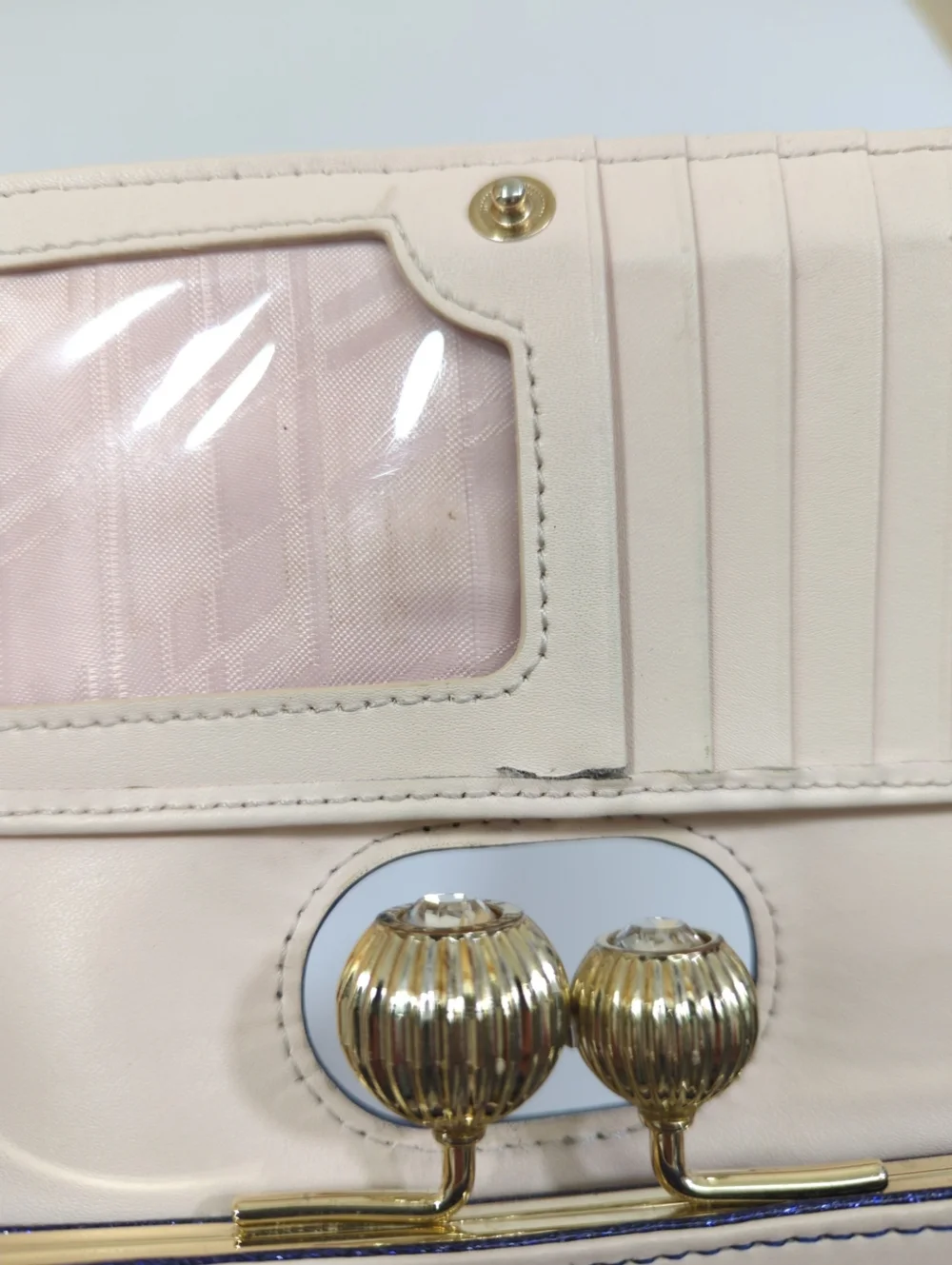 Ted Baker Glitter Patent Purple Sparkle Wallet with Gold Kiss-Lock